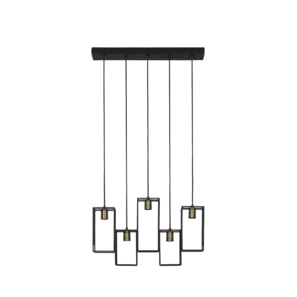 Light & Living - Hanglamp Marley - Zwart - 60x15x57cm - 5L