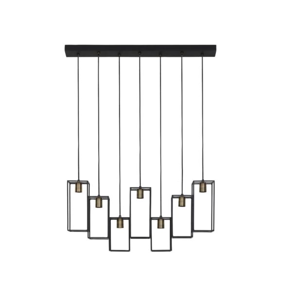 Light & Living - Hanglamp Marley - Zwart - 84x15x57cm - 7L