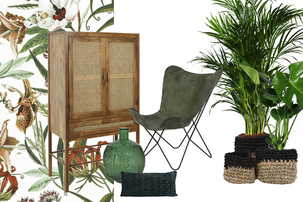 Botanical interieur combineer jij groen, gave prints en natuurlijke materialen als hout