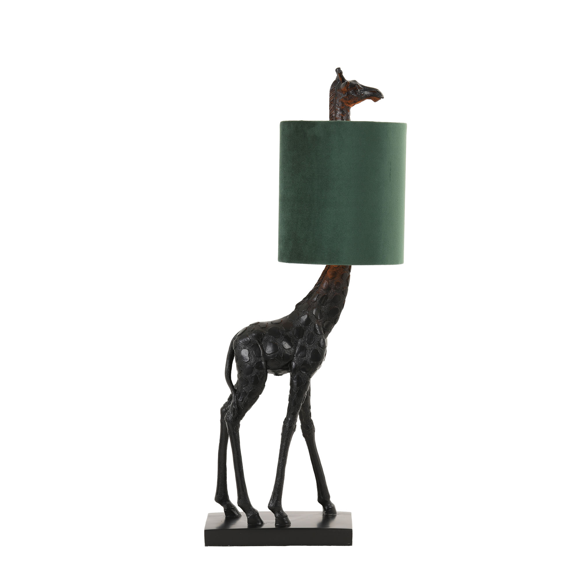 Light & Living Giraffe Tafellamp - Zwart/Groen - 26x16x61cm