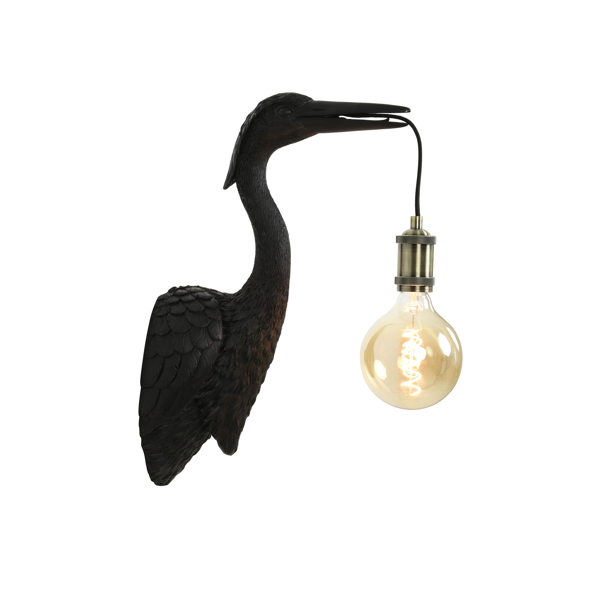 Light & Living Crane Wandlamp - Zwart - 29,5x16x48 cm