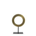 Ornament op voet Waiwo - Ruw Antiek Brons/Zwart - Ø25x38 cm