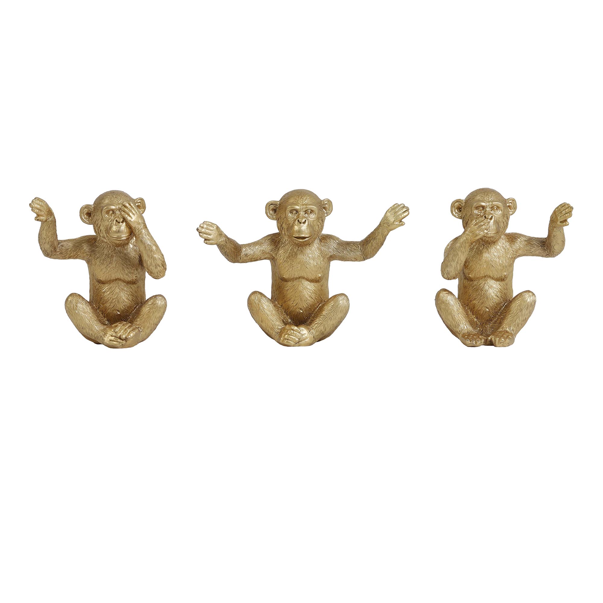 Light & Living Monkey Ornament - Goud - S/3