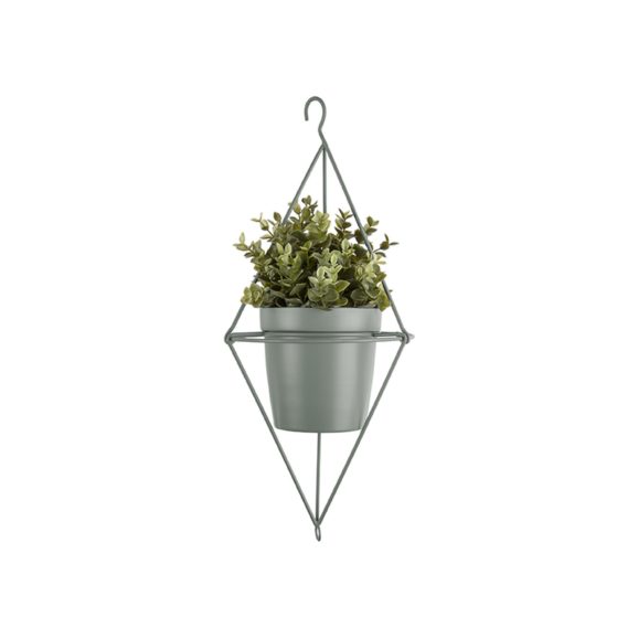 Groen Hangende plantenpot Spatial Diamond - IJzer Jade Groen - 13x12cm