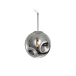 Zilver Hanglamp Blown Glass - Rond Chroom - Ø30cm