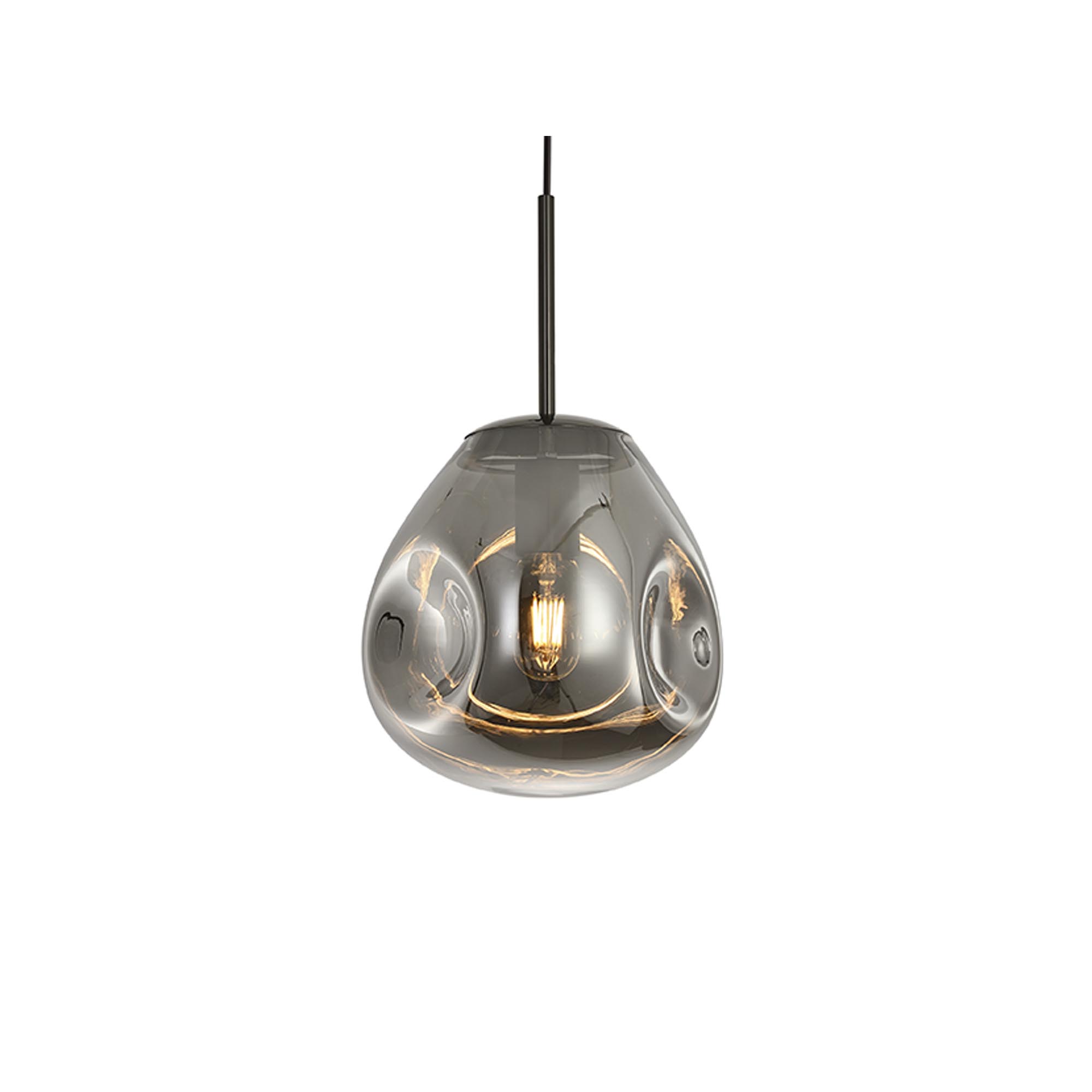Leitmotiv Blown - Hanglamp -Glas - Grijs - 25x22cm