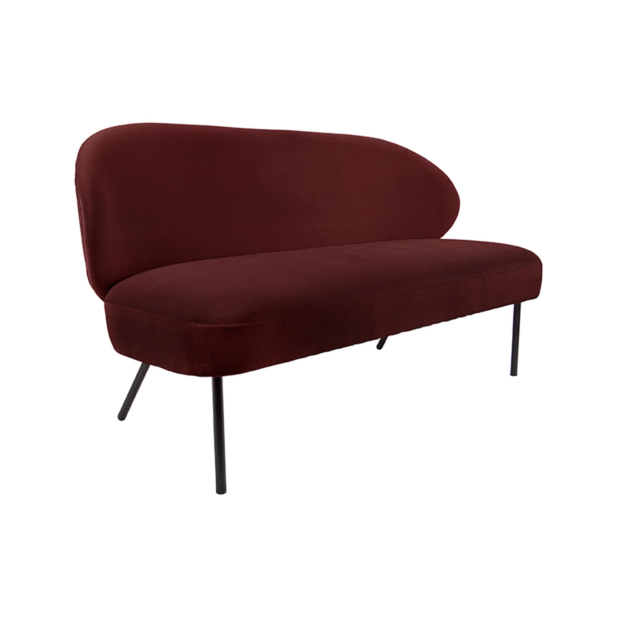 Leitmotiv Sofa Puffed 143 X 65 Cm Fluweel Rood/bruin