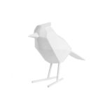 Wit Ornament bird - Large polyresin Mat Wit - 24x9x18