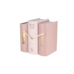 Roze Tafelklok Book - Pink Paper - 20x15x20cm