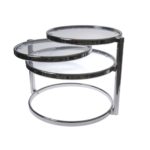 Leitmotiv - Table double swivel glass w steel chrome