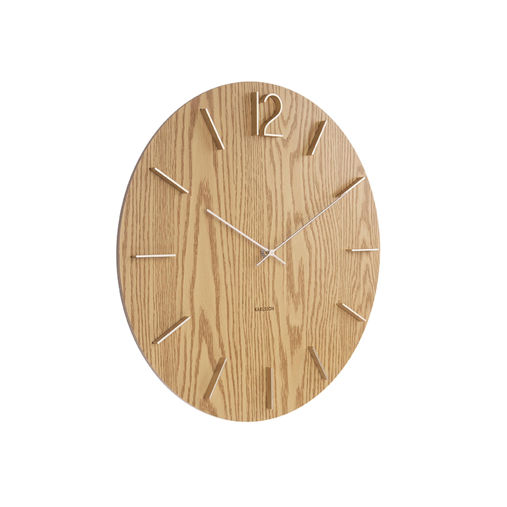 Wall clock Meek MDF light wood veneer
