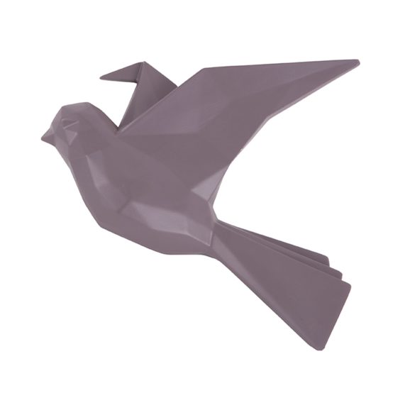 Paars Wandhanger Origami Bird - Mat Donker purple - Large - 25