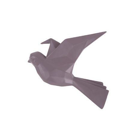 Paars Wandhanger Origami Bird - Mat Donker purple - Small - 19x3