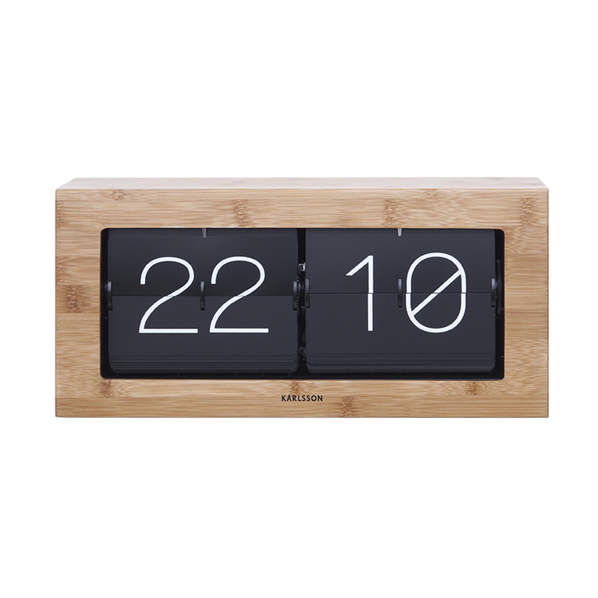 Table clock Boxed Flip XL bamboo