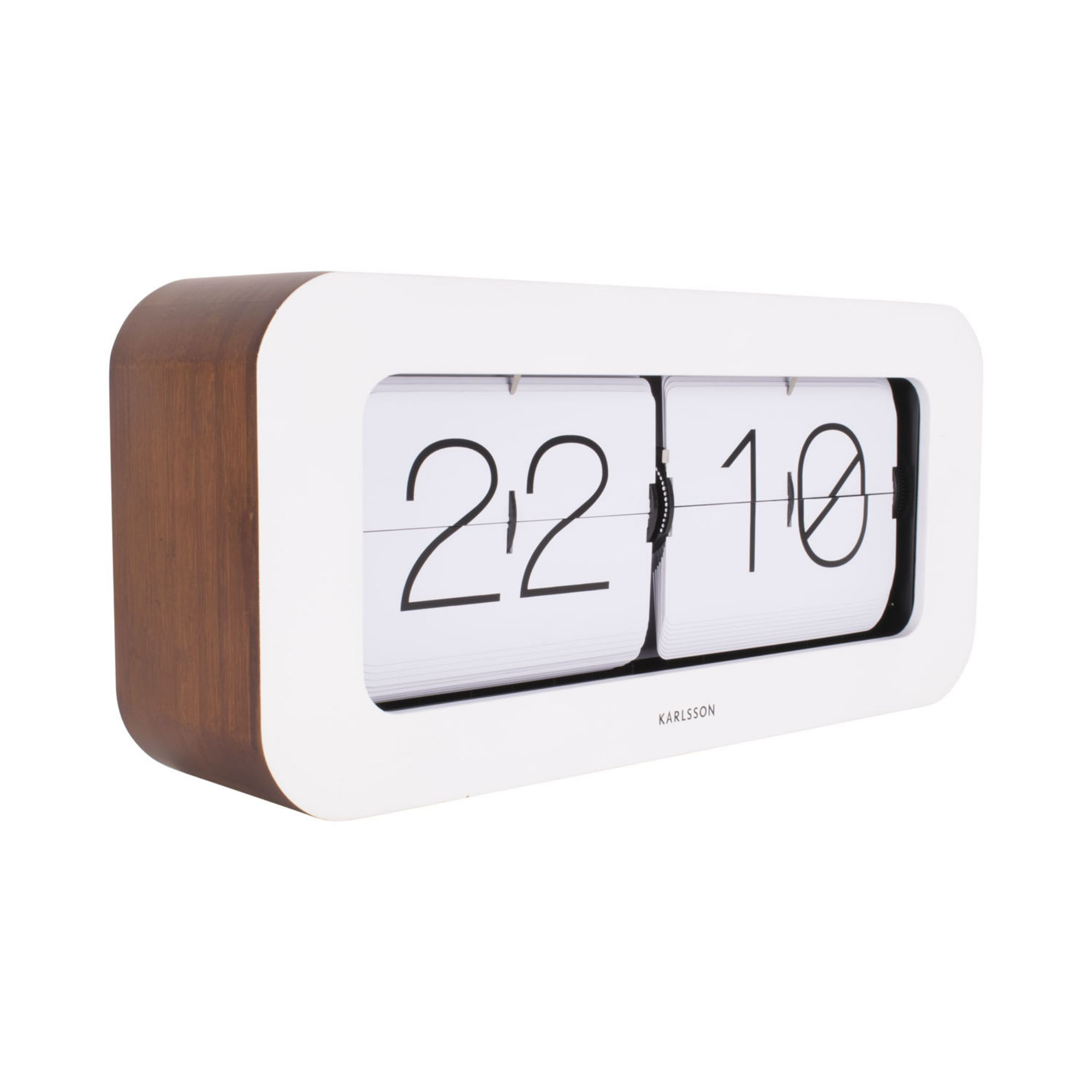 Karlsson - wall/table clock MATIZ - bamboo - white