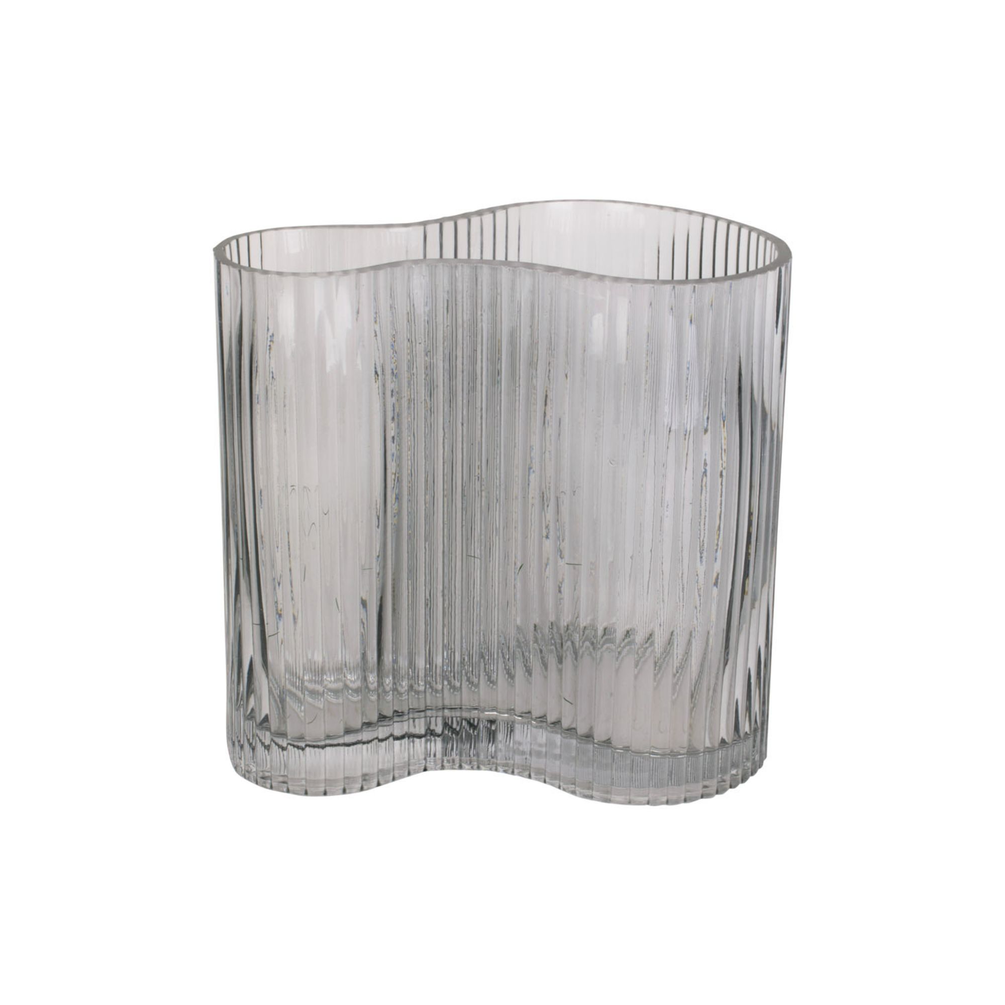 Present Time Vaas Allure Wave - Glas Donkergrijs - 12x18cm