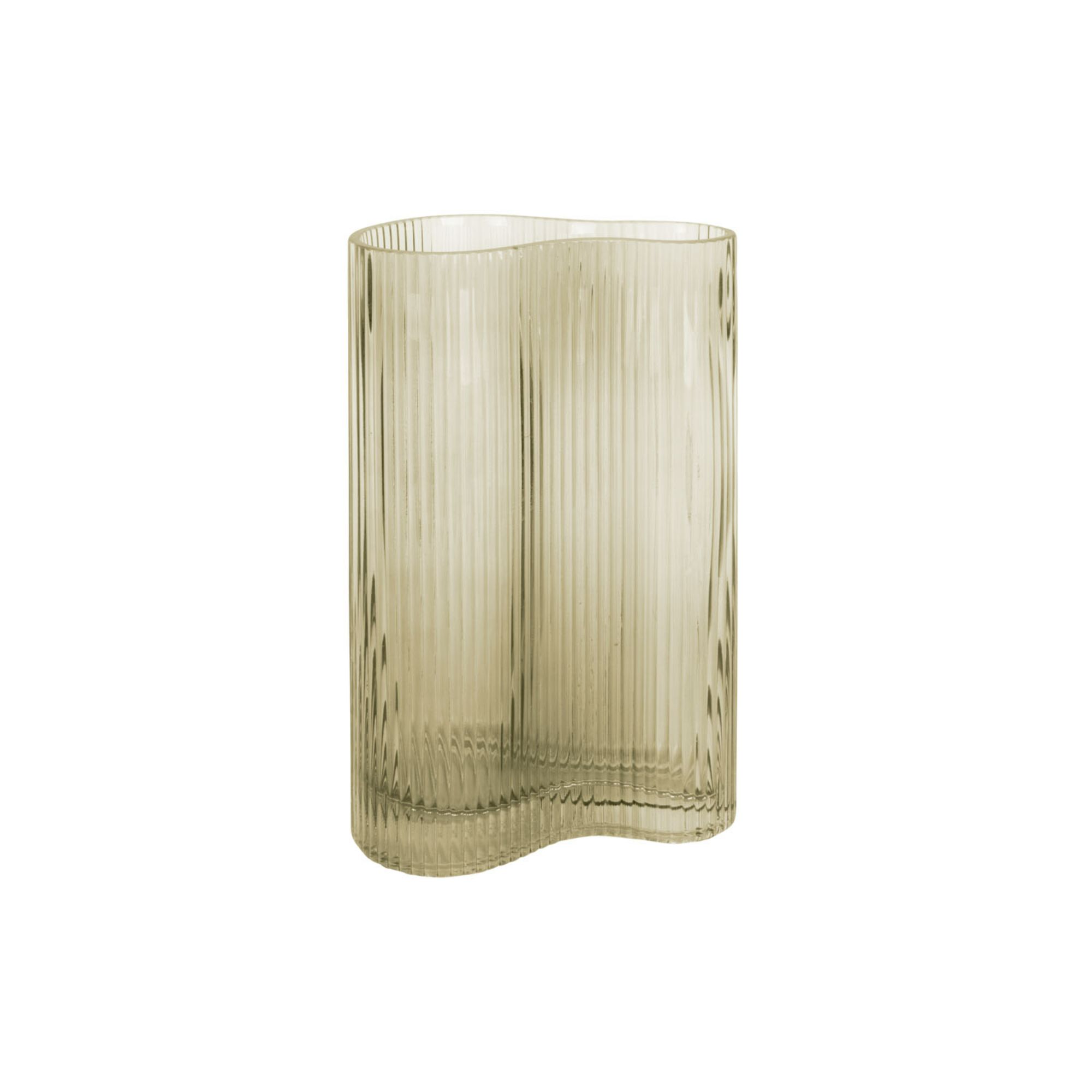 Present Time Vaas Allure Wave - Large - Glas Mosgroen  - 9,5x27cm