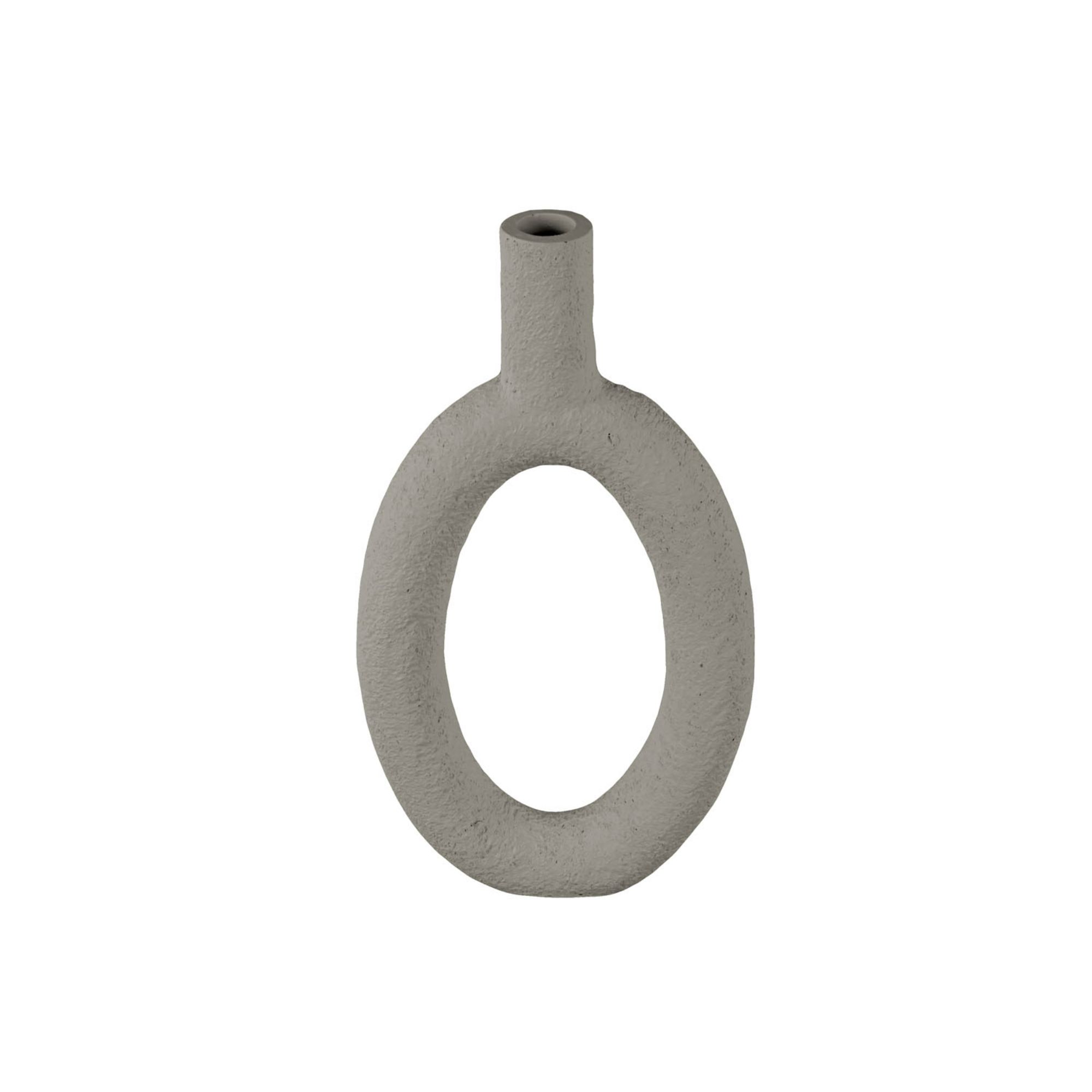 Present Time Vaas Ring - Polyresin - Ovaal Hoog Warm Grijs - 16,5x3,5x31cm