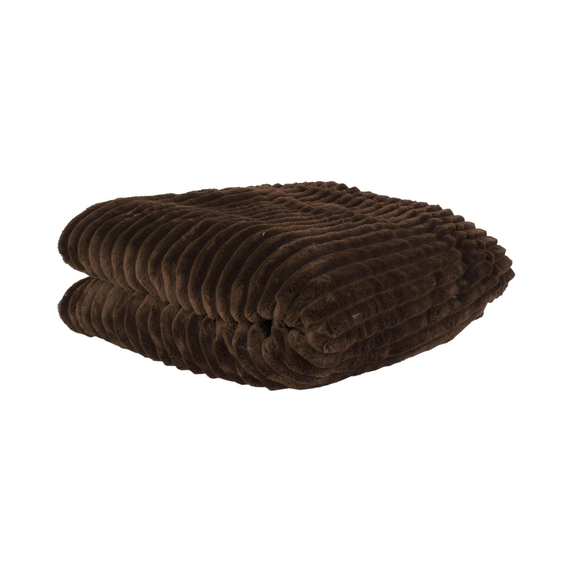 Present Time Deken Big Ribbed - Velvet Chocolade Bruin - 150x150cm