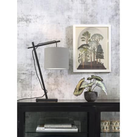 GOOD&MOJO - Tafellamp Andes - Bamboe Zwart/Lichtgrijs - 30x18x46cm
