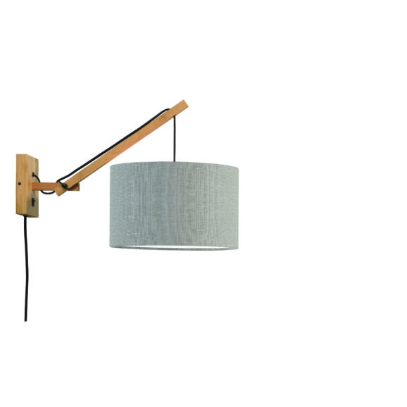 GOOD&MOJO - Wandlamp Andes - Bamboe/Lichtgrijs - 50x32x45cm