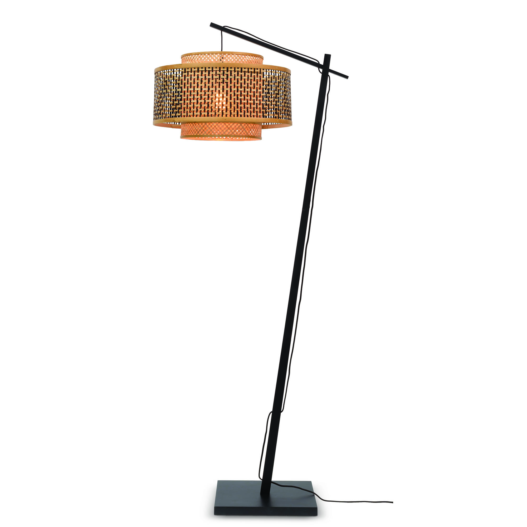 Vloerlamp - BHUTAN - Zwart Bamboe - Large (50x30cm) - h. 176 cm
