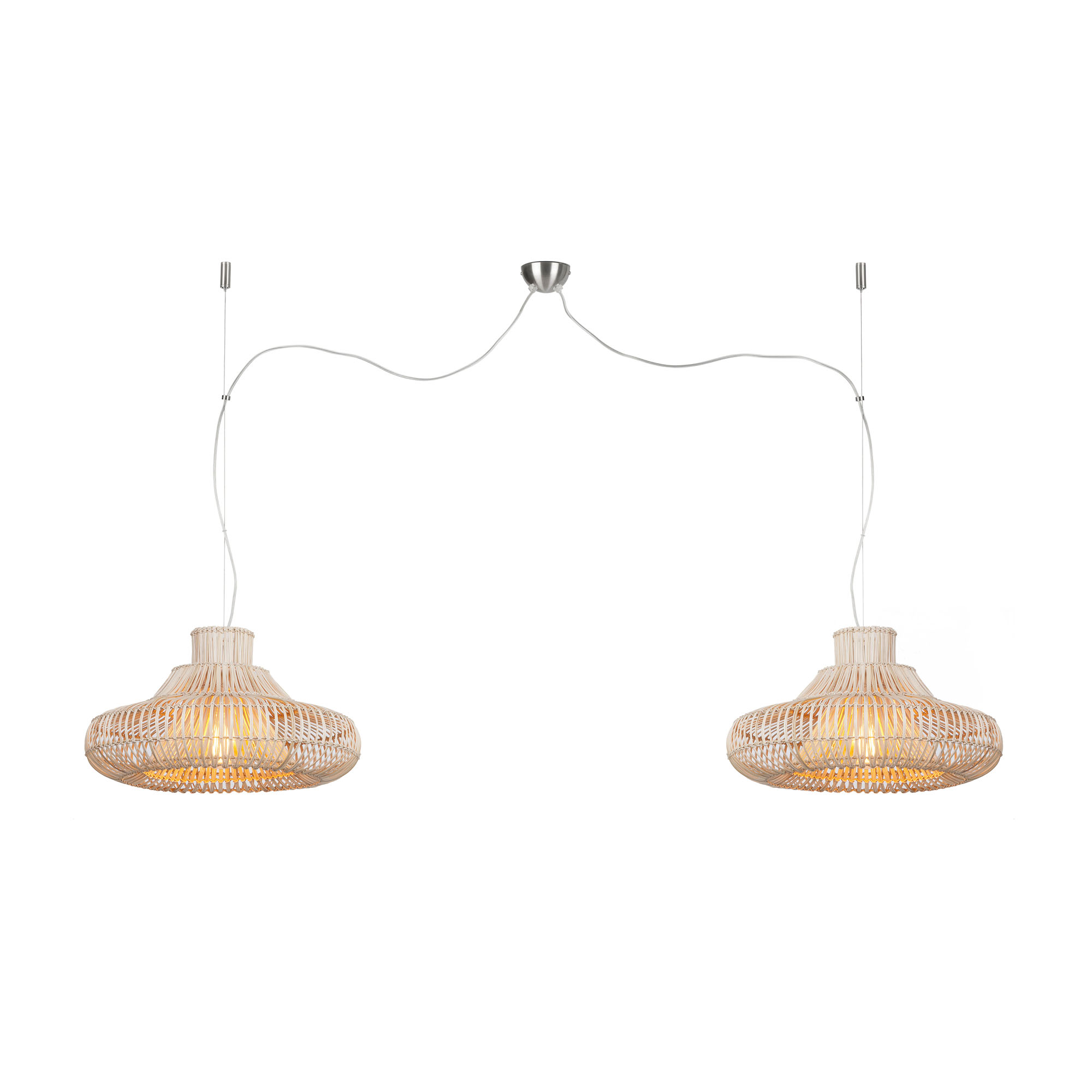 Dubbele Hanglamp – KALAHARI - Rotan - Small (120x45cm)