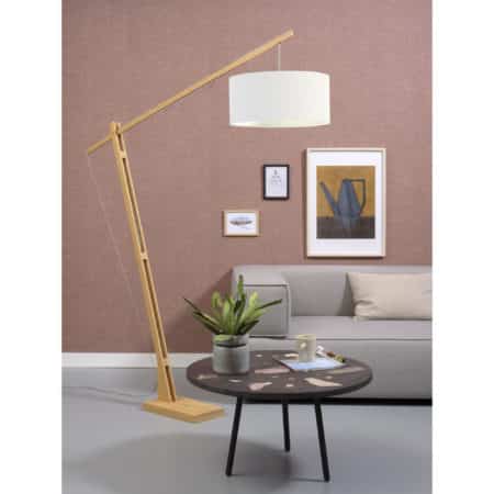 GOOD&MOJO - Vloerlamp Montblanc - Bamboe/Wit - 175x47x207cm