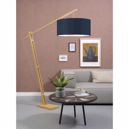 GOOD&MOJO - Vloerlamp Montblanc - Bamboe/Blauw - 175x60x207cm