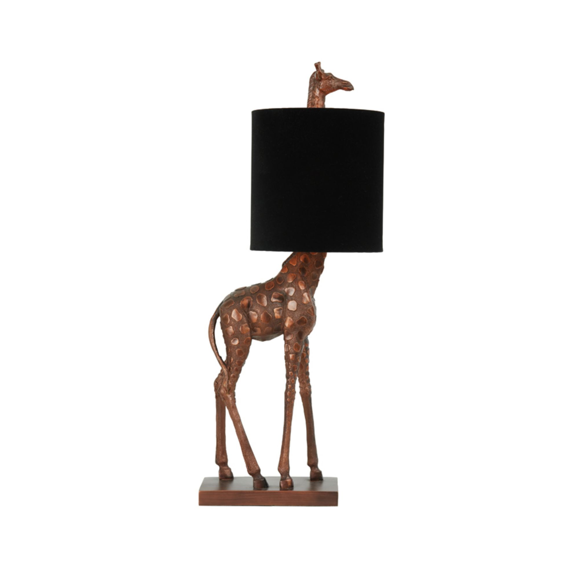 Light&Living Tafellamp 26x16x61 cm GIRAFFE antiek koper+velvet zwart