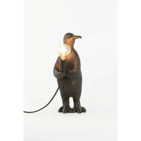 Light & Living - Tafellamp Penguin - Zwart - 16x13x34cm