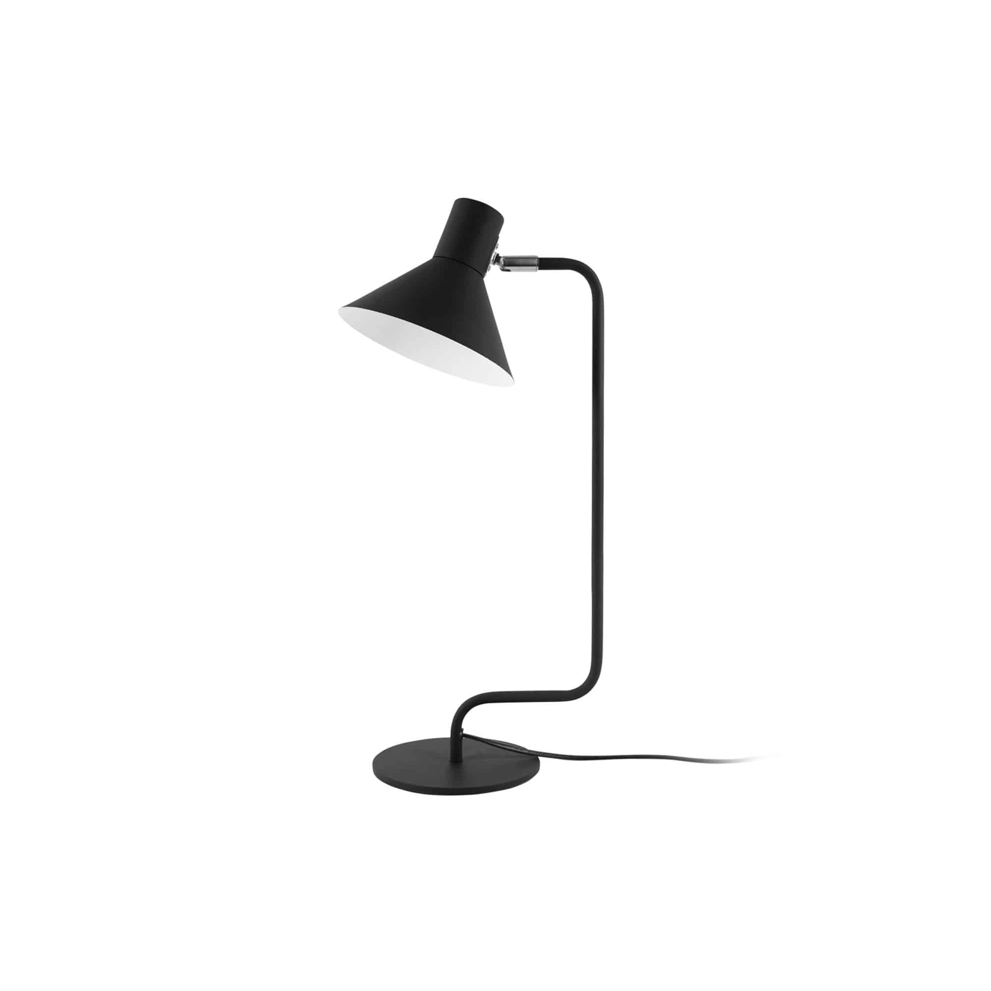 Leitmotiv - Tafellamp Office Curved - Zwart - 18x21
