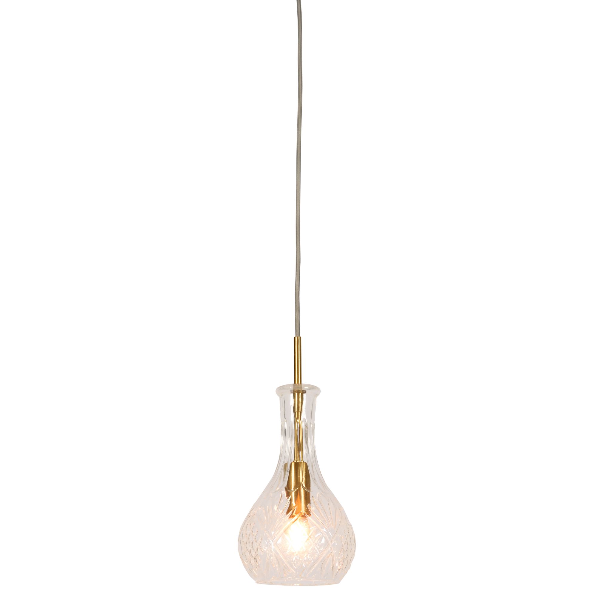 it's about RoMi - Hanglamp glas Brussels transp/goud druppel