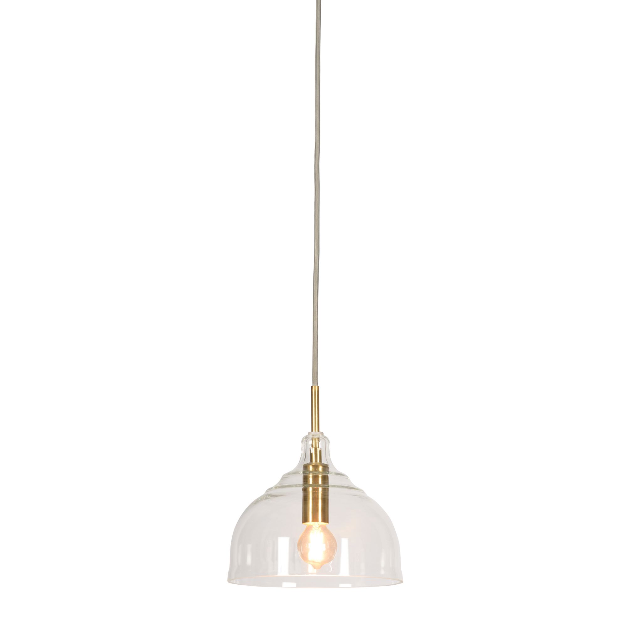it's about RoMi - Hanglamp glas Brussels transp/goud rond