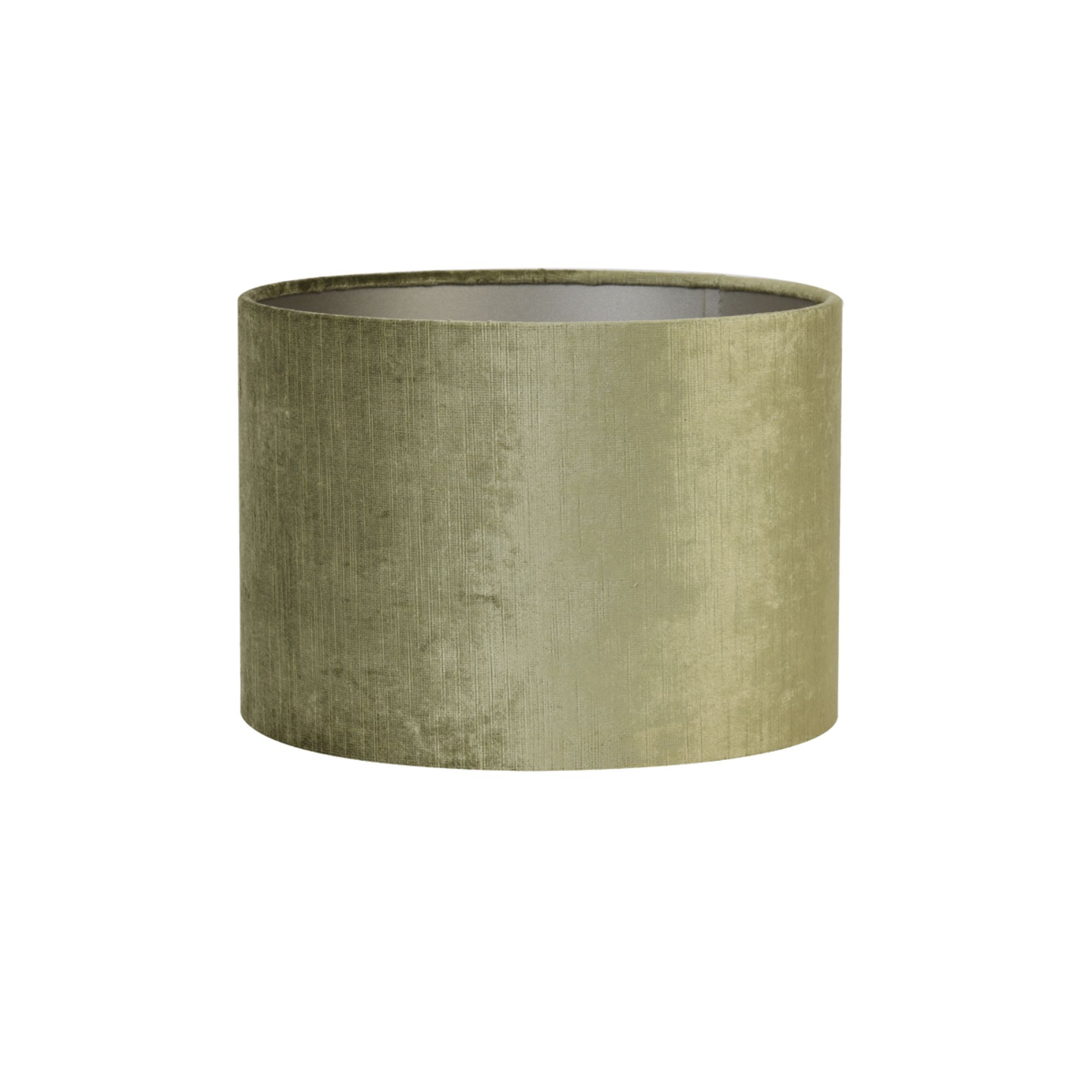 Light & Living - Cilinder Lampenkap Gemstone - Olijfgroen - Ø30x21cm