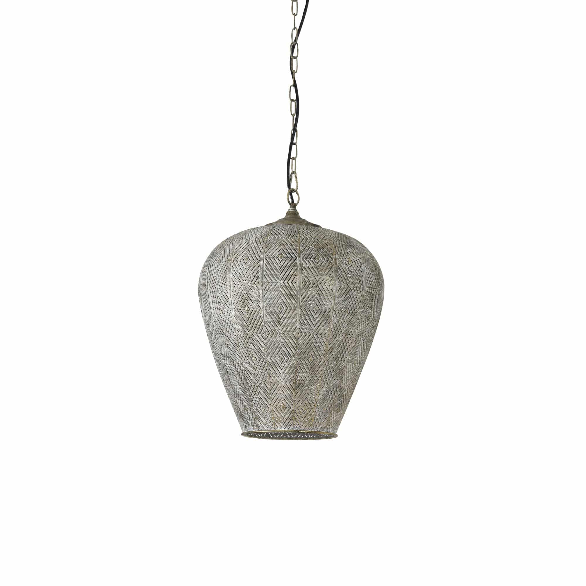 Light & Living Hanglamp 'Lavello' 33.5cm, kleur Antiek Goud-/Wit