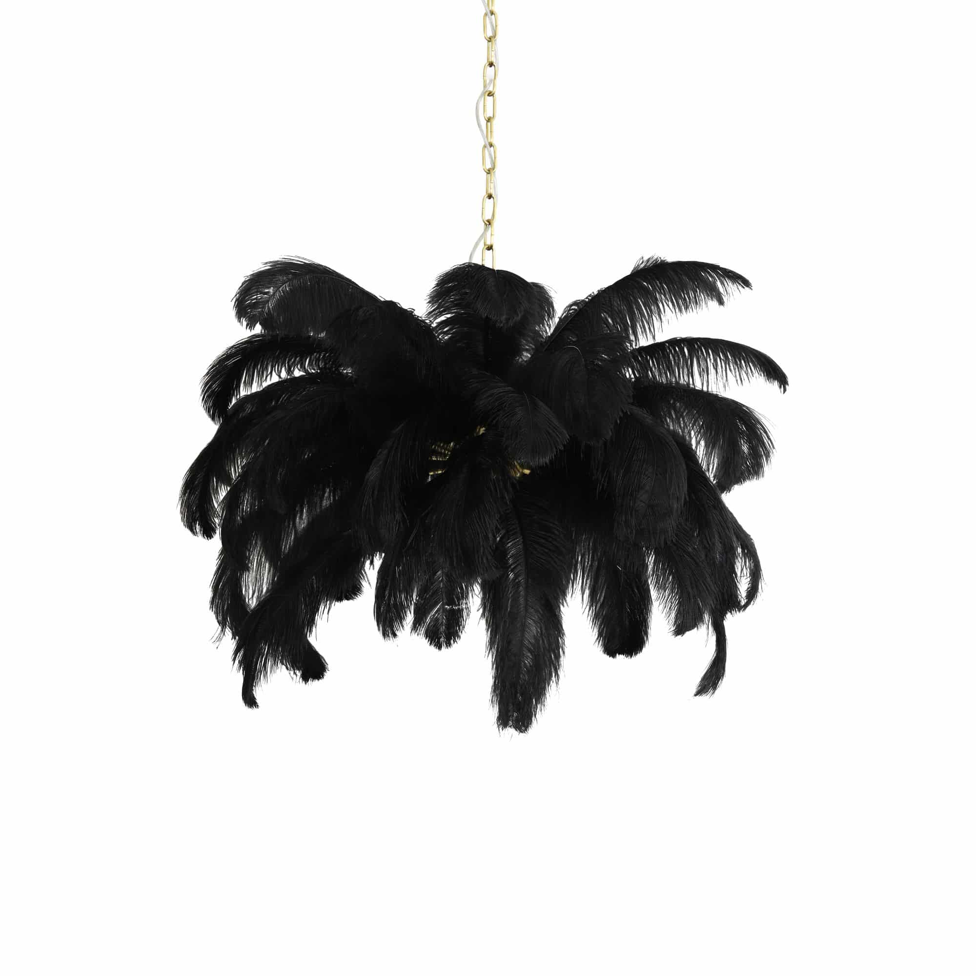 Light & Living - Hanglamp Feather - Zwart - Ø80cm