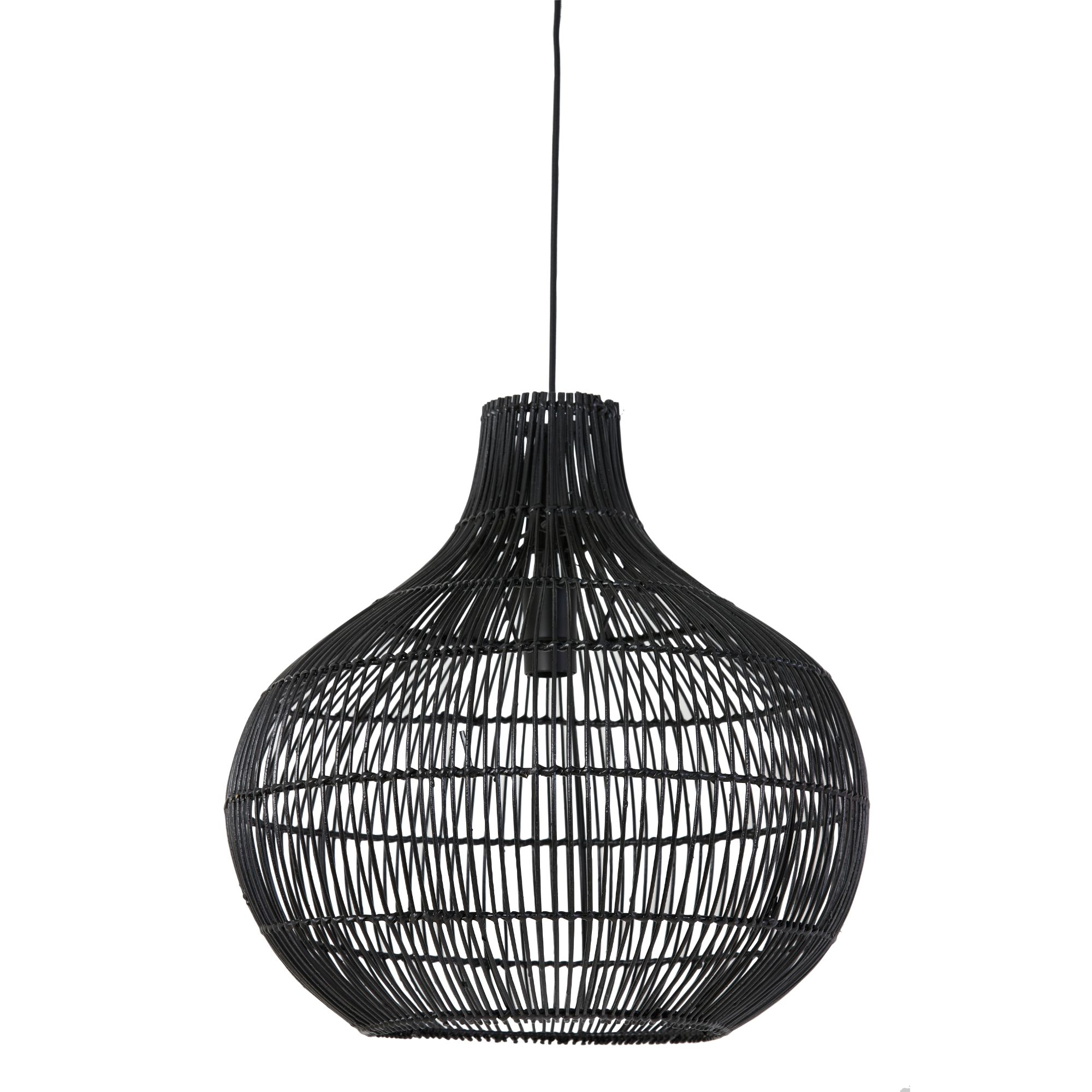 Light & Living Hanglamp 'Pacino' Rotan, Ø50cm, kleur Zwart