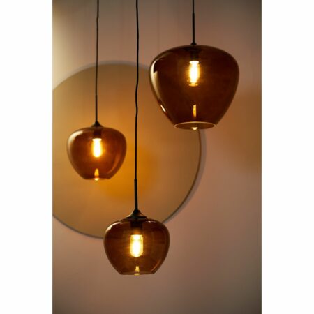 Light & Living - Hanglamp Mayson - Bruin Glas - Ø23cm
