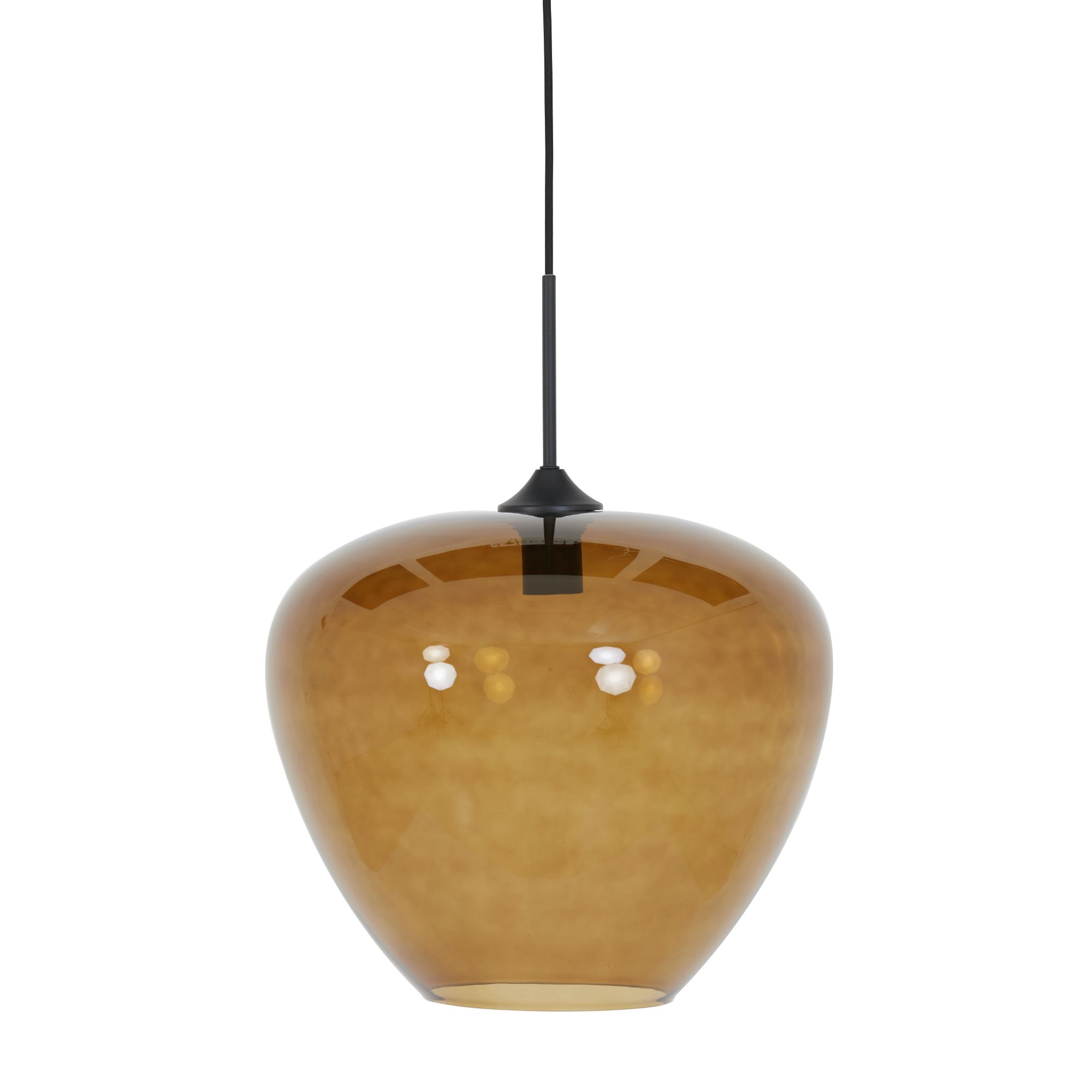 Light&Living Hanglamp Ø40x34 cm MAYSON zwart+glas bruin
