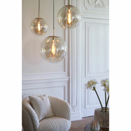 Light & Living - Hanglamp Medina - Glas Amber - Ø48cm