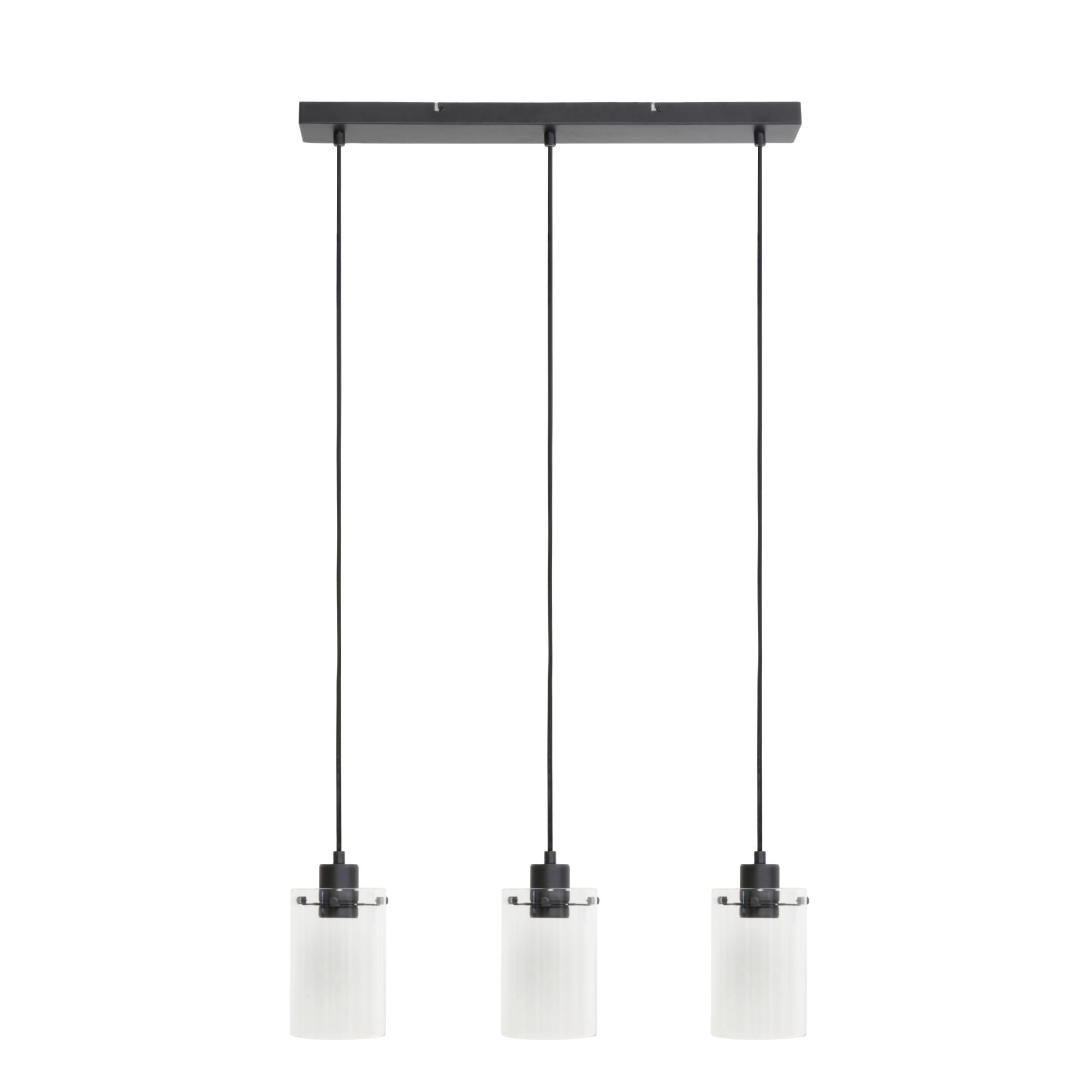 Light & Living Vancouver - Hanglamp - 3 lichts - 65x12x18,5 cm-mat zwart