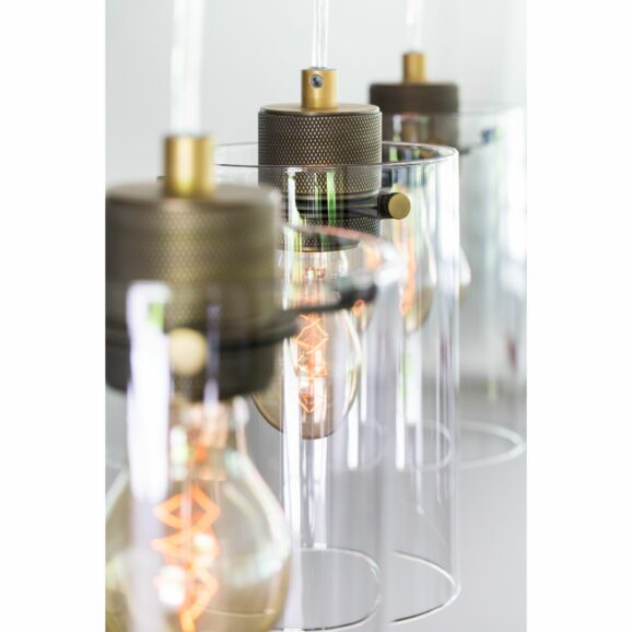Light & Living - Hanglamp Vancouver - Antiek Brons Glas -  65x12x18