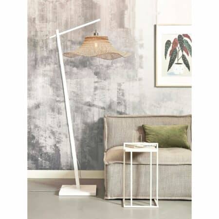 GOOD&MOJO - Vloerlamp Ibiza - Bamboe Wit/Naturel - 83x65x176cm