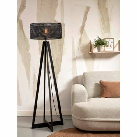 GOOD&MOJO - Vloerlamp Java - Bamboe Zwart - 50x50x145cm