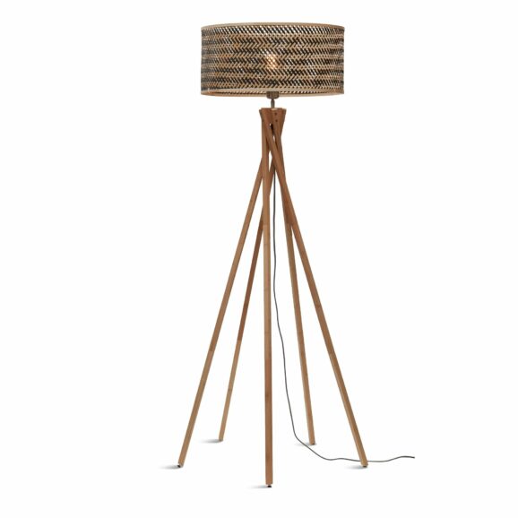 GOOD&MOJO - Vloerlamp Java - Bamboe/Zwart - Ø50x146cm