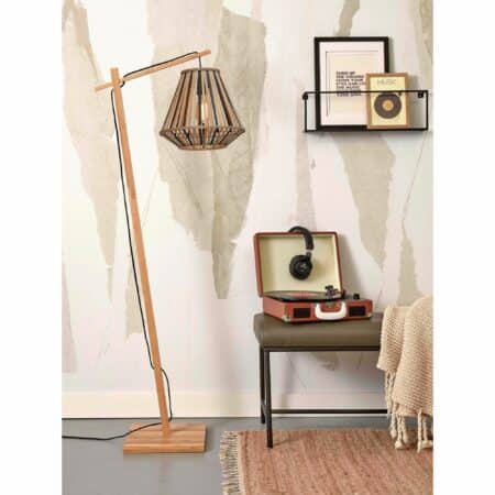 GOOD&MOJO - Vloerlamp Merapi - Bamboe/Zwart - 57x30x150cm