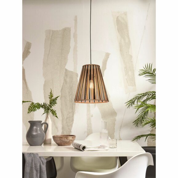 GOOD&MOJO - Hanglamp Merapi - Bamboe/Zwart - 40x40x42cm