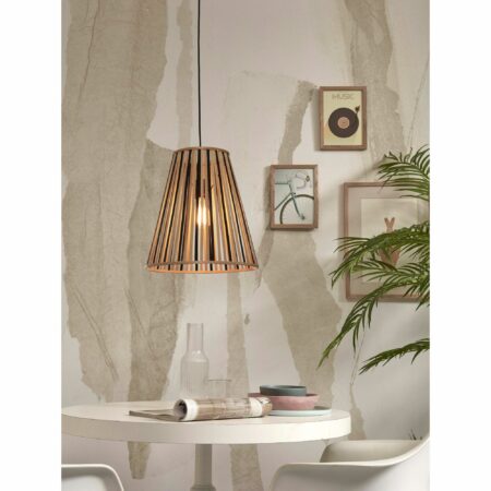 GOOD&MOJO - Hanglamp Merapi - Bamboe/Zwart - 40x40x42cm