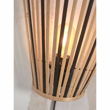 GOOD&MOJO - Wandlamp Merapi - Bamboe/Zwart - 30x15x30cm